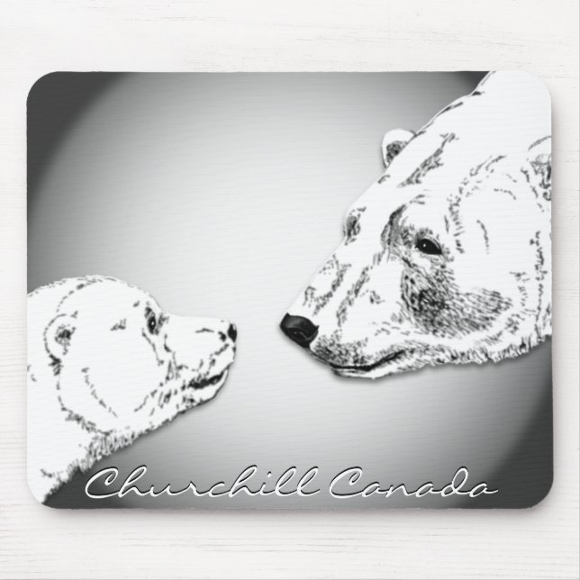 Churchill Souvenir Mousepad Polar Bear Art Gifts (Front)
