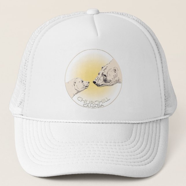Churchill Souvenir Polar Bear Art T-Shirts & Gifts Trucker Hat (Front)