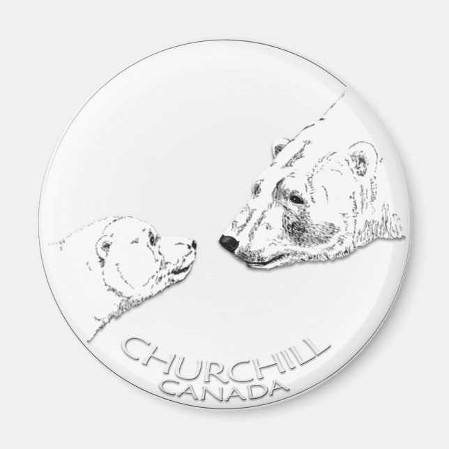 Churchill Souvenirs Polar Bear Art Magnets & Gifts (Front)