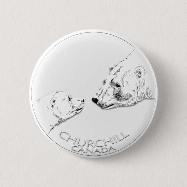Churchill Souvenirs Polar Bear Art Shirts & Gifts 6 Cm Round Badge (Front)