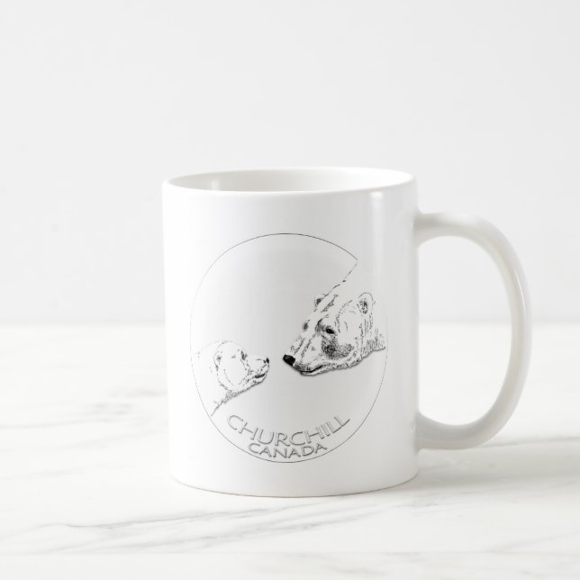 Churchill Souvenirs Polar Bear Art Shirts & Gifts Coffee Mug (Right)