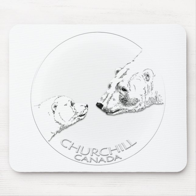 Churchill Souvenirs Polar Bear Art Shirts & Gifts Mouse Mat (Front)