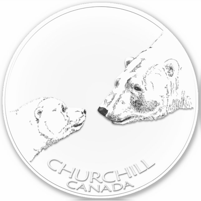 Churchill Sticker Churchill Polar Bear Art Decals (Front)
