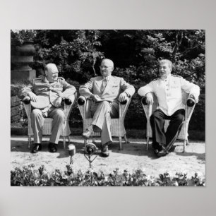 Churchill, Truman, and Stalin - Potsdam - 1945 Poster