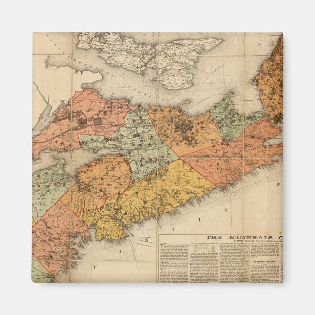 Church's mineral map of Nova Scotia Magnet (Front)