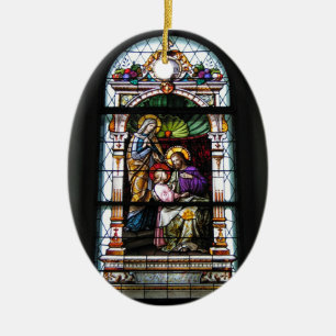 churchwindow from brezje - slovenia ceramic tree decoration