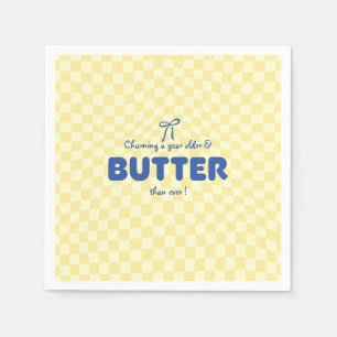 Churning a Year Older Butter Birthday Napkin