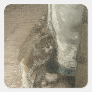Churning Butter, 1866-68 Square Sticker