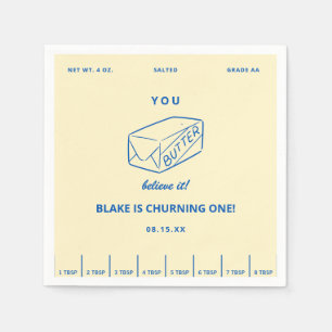 Churning One Butter Themed 1st Birthday Party Napkin
