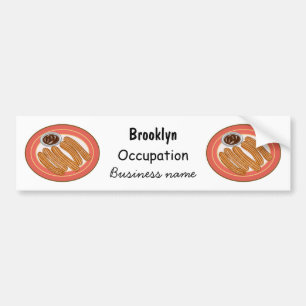 Churro cartoon illustration bumper sticker