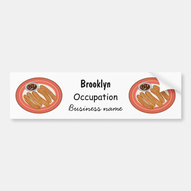 Churro cartoon illustration bumper sticker (Front)