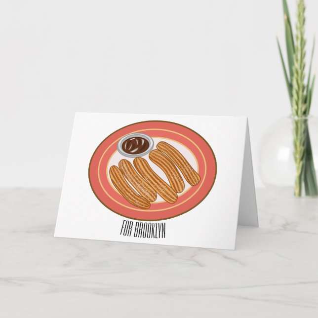 Churro cartoon illustration card (Front)