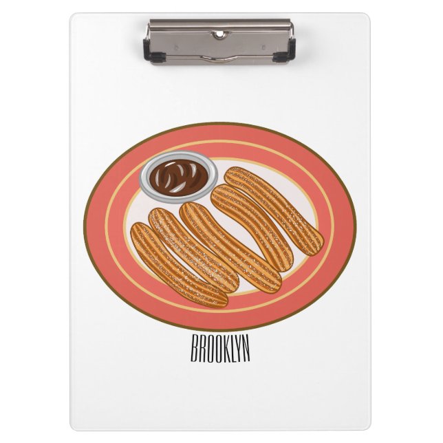 Churro cartoon illustration  clipboard (Front)