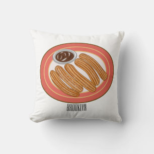 Churro cartoon illustration  cushion