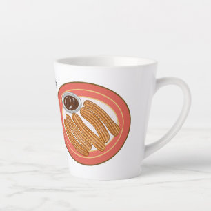 Churro cartoon illustration latte mug