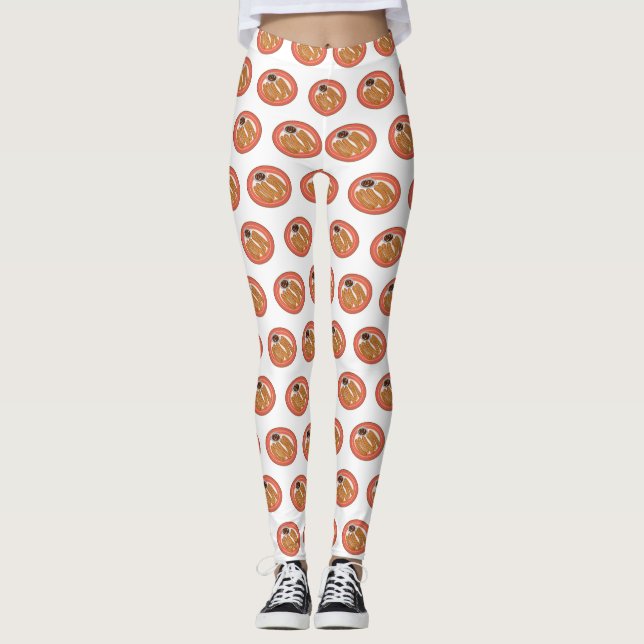 Churro cartoon illustration leggings (Front)