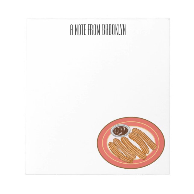 Churro cartoon illustration   notepad (Front)
