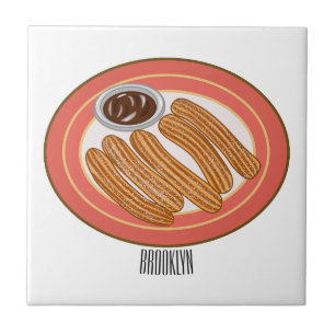 Churro cartoon illustration  tile