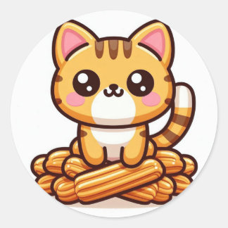 Churro cat cartoon sticker