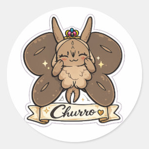 Churro, Co-mascot of InkAndCrits Classic Round Sticker