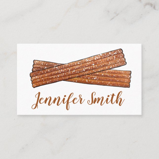 Churro Fried Dough Pastry Chef Bakery Spanish Food Business Card (Front)