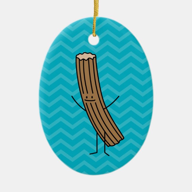 Churro Loves You! Ceramic Tree Decoration (Front)