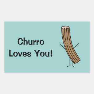 Churro Loves You! Rectangular Sticker
