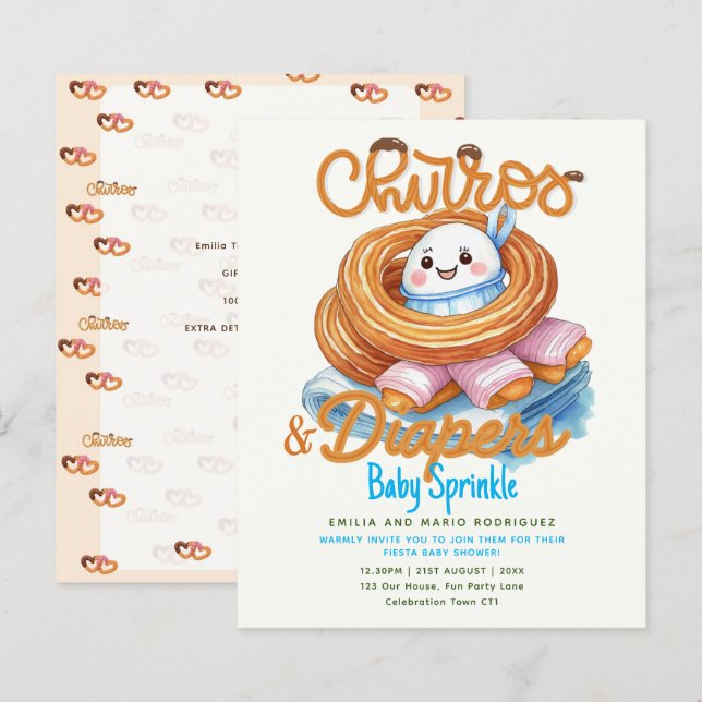 Churros and Diapers Baby Sprinkle Shower BUDGET  (Front/Back)