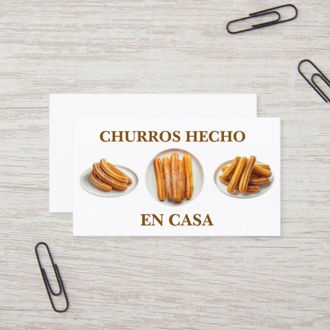 Churros hecho en casa business card (Front/Back In Situ)