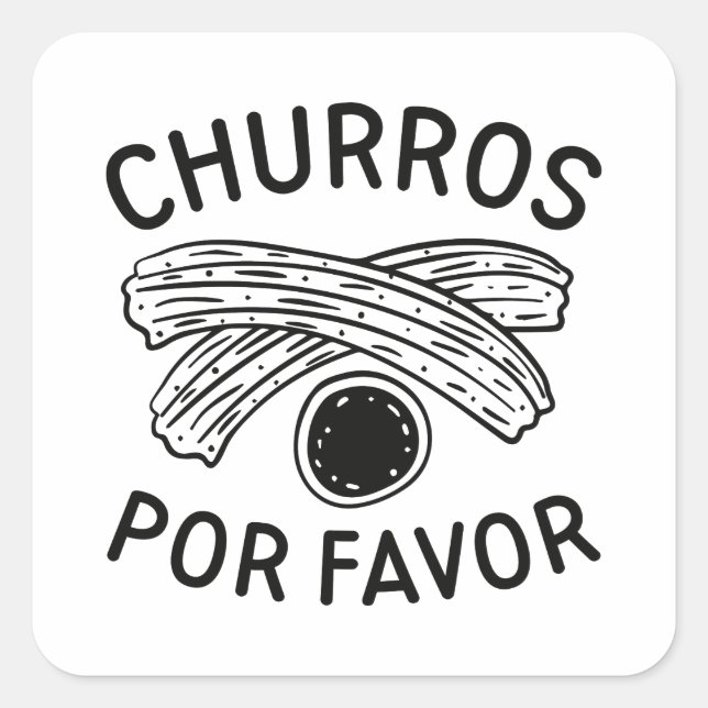 Churros Por Favour Square Sticker (Front)