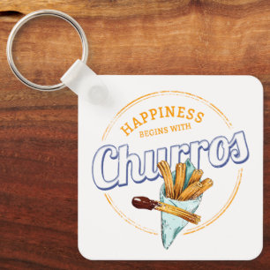 Churros Snack Vintage Dessert Retro Street Food Key Ring