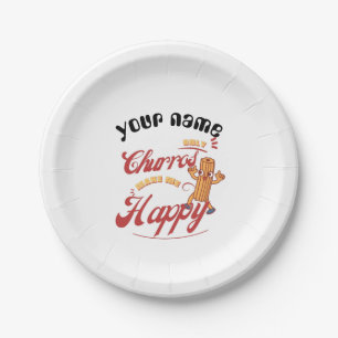 Churros sweet paper plate
