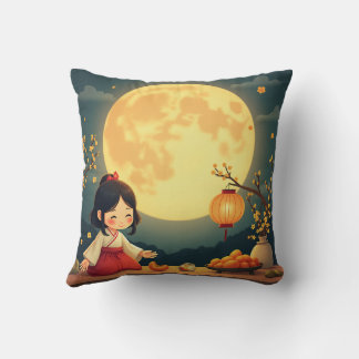 Chuseok full moon and traditional props cushion