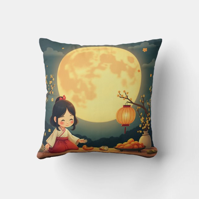 Chuseok full moon and traditional props cushion (Back)
