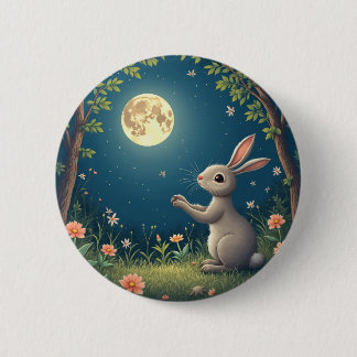 chuseok rabbit 6 cm round badge