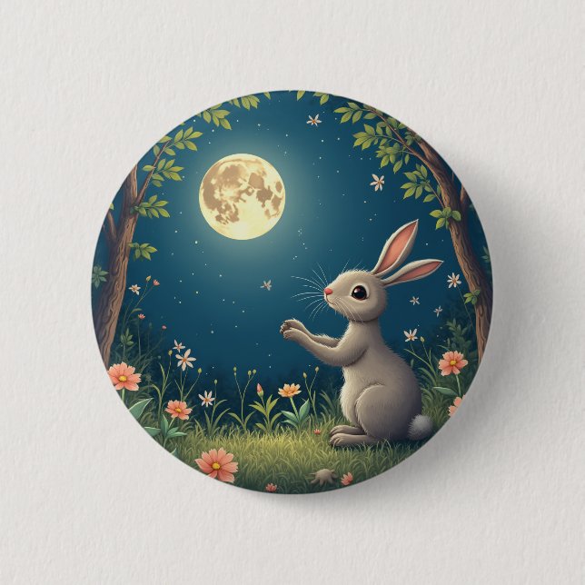 chuseok rabbit 6 cm round badge (Front)