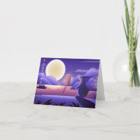 Chuseok Rabbit and Full Moon, purple