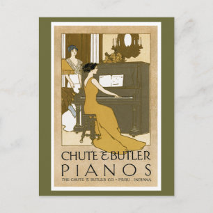 Chute and Butler Pianos Postcard