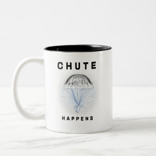 Chute Happens - A Parachute Design Two-Tone Coffee Mug