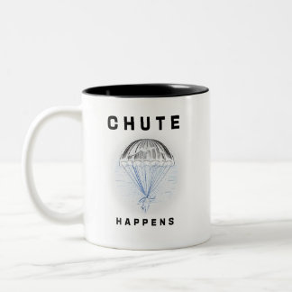 Chute Happens - A Parachute Design Two-Tone Coffee Mug