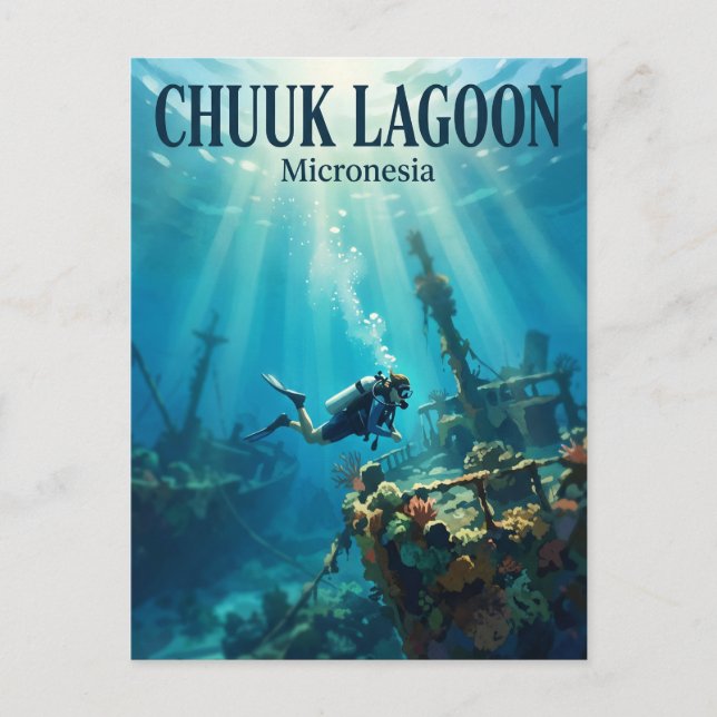 Chuuk Lagoon Micronesia Postcard (Front)