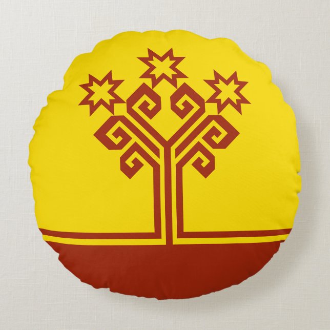 Chuvashia Flag Round Cushion (Front)