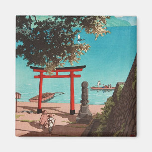Chuzenji Temple at Utagahama Beach Hasui Kawase Magnet