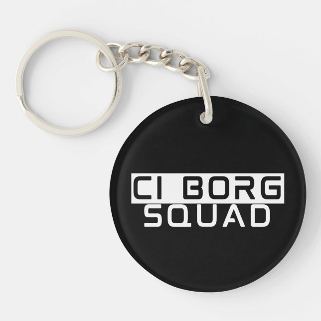 CI Borg Squad - Cochlear Implant / Deaf Awareness Key Ring (Front)