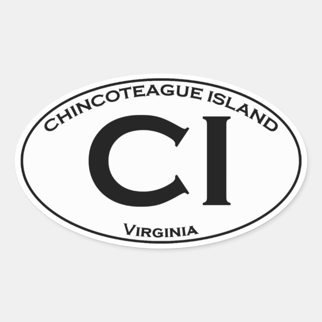 CI  - Chincoteague Island Oval Logo Oval Sticker (Front)