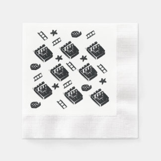 Ciak Pattern with cinema symbols and clapper board Napkin