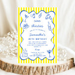 Ciao 30s Italian Pasta Dinner Party 40th Birthday Invitation<br><div class="desc">Italian Pasta Dinner Party 40th Birthday Invitation – Editable Printable Template for Her - Blue, White and Yellow Say Ciao 30s! and toast to 40 in style with this Italian-themed 40th birthday party invitation. Designed for pasta lovers and wine enthusiasts, this editable and printable birthday invite features hand-drawn illustrations of...</div>