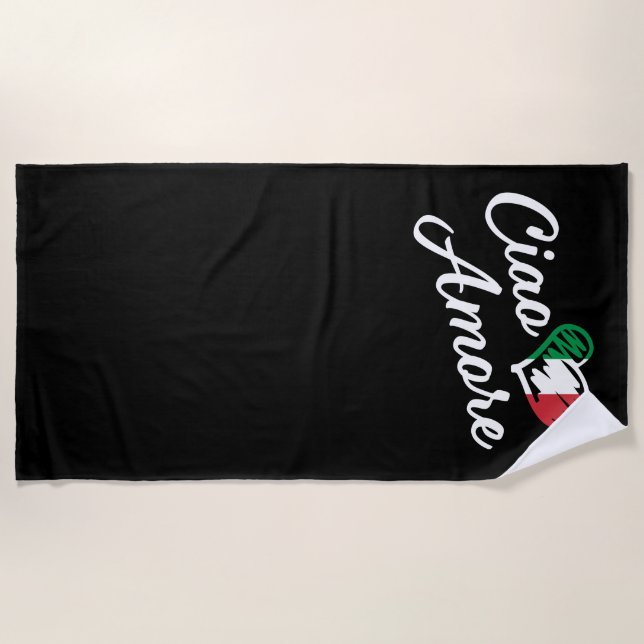 Ciao Amore - Italy Hello Sweetheart in Italian Beach Towel (Front)