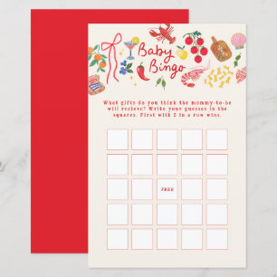 Ciao Baby Baby Shower Bingo Game talian Folk Art