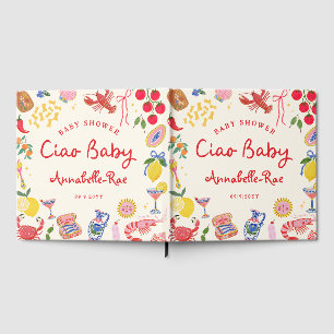 Ciao Baby Baby Shower Personalised Italian striped Guest Book